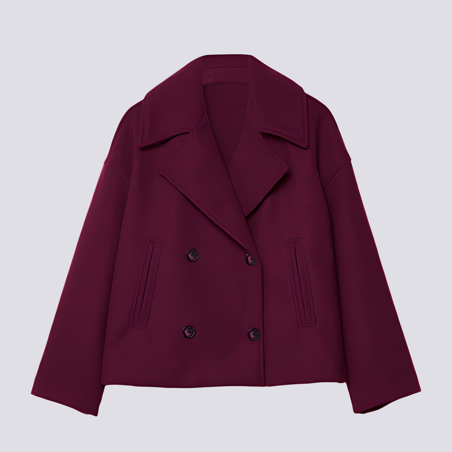 Bethney - Veste courte élégante en laine avec col pour femmes