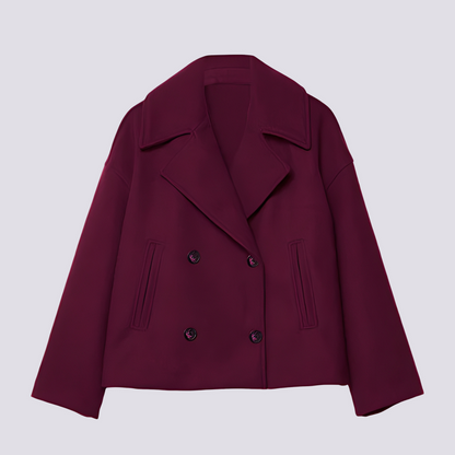 Bethney - Veste courte élégante en laine avec col pour femmes