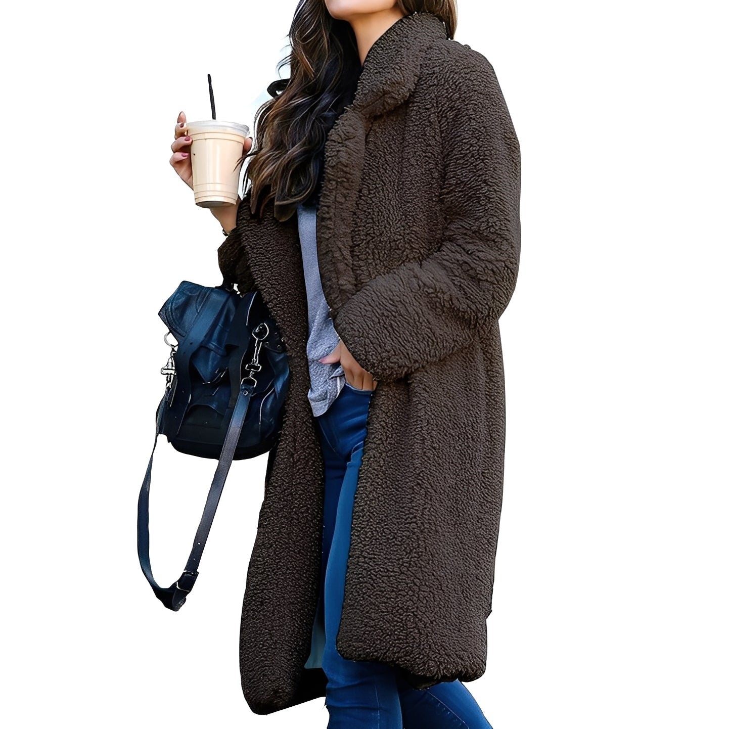 Katharine - Elegant wool fur coat for women