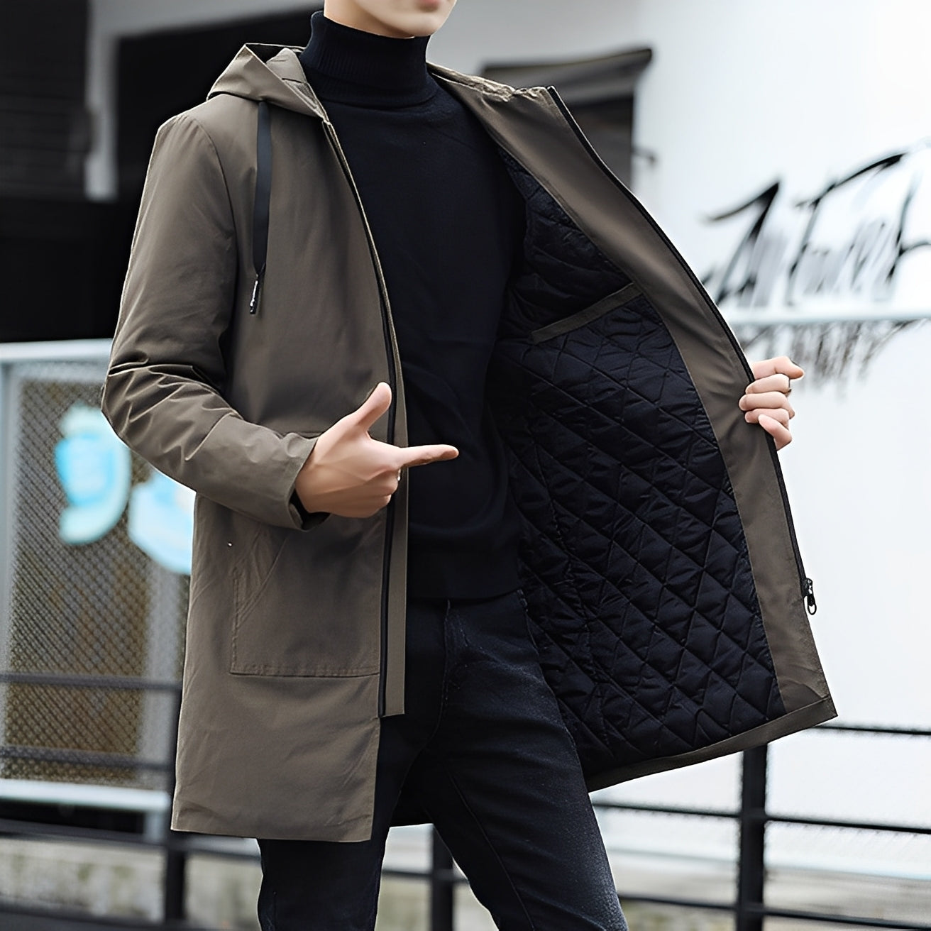 Derren - Veste légère quotidienne à capuche pour hommes