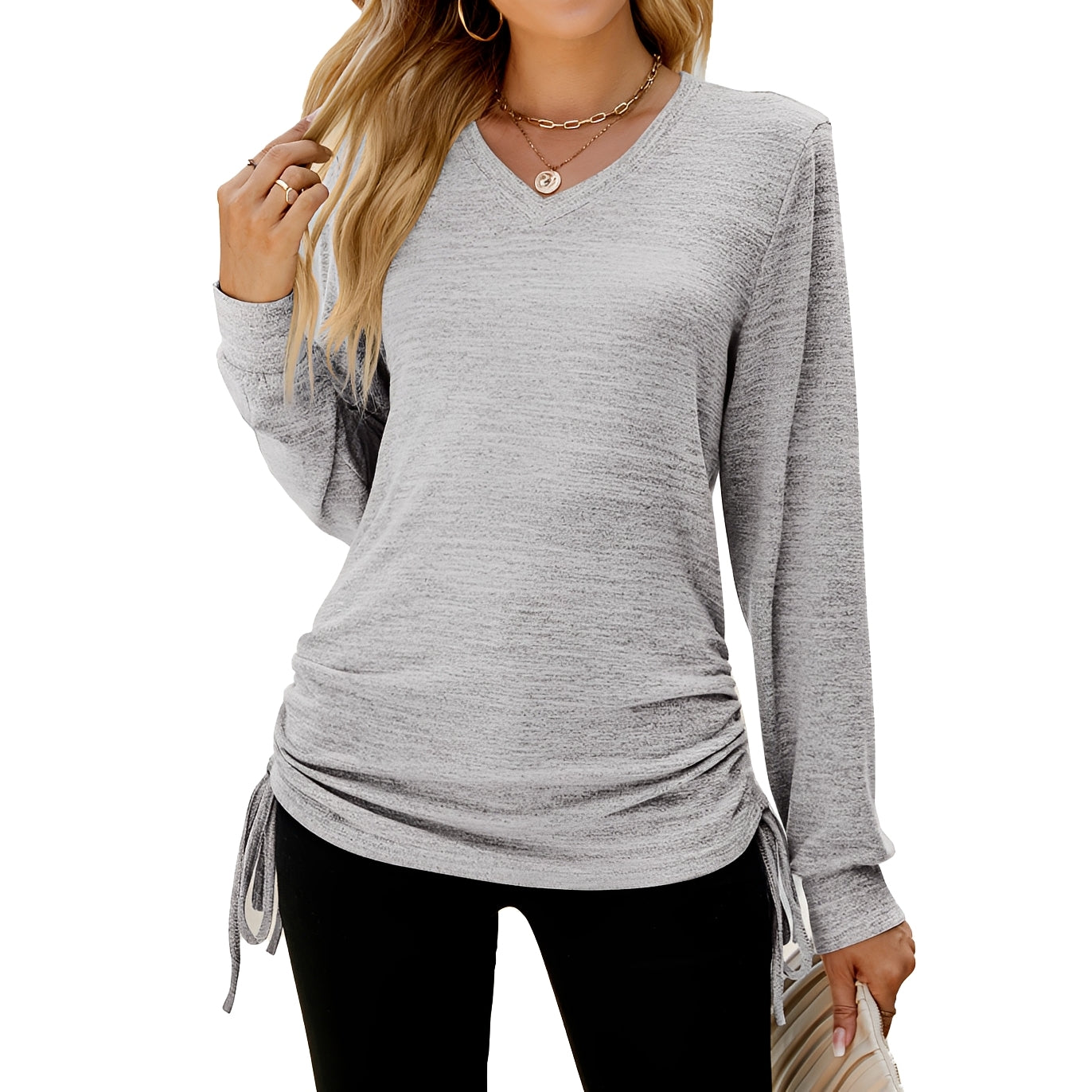 Ellaine - Elegant V-neck Top for Women