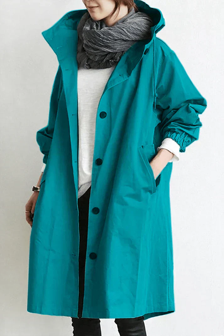 Mara – Waterproof trenchcoat with hood for rainy days