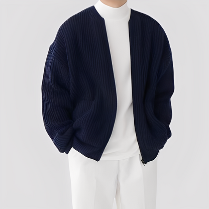 Willy - Χαλαρό πλεγμένο ζακέτα με φερμουάρ για άνδρες