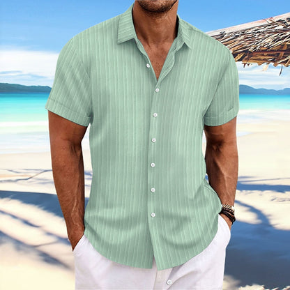 Dominic - Casual short-sleeve shirt with button placket for men
