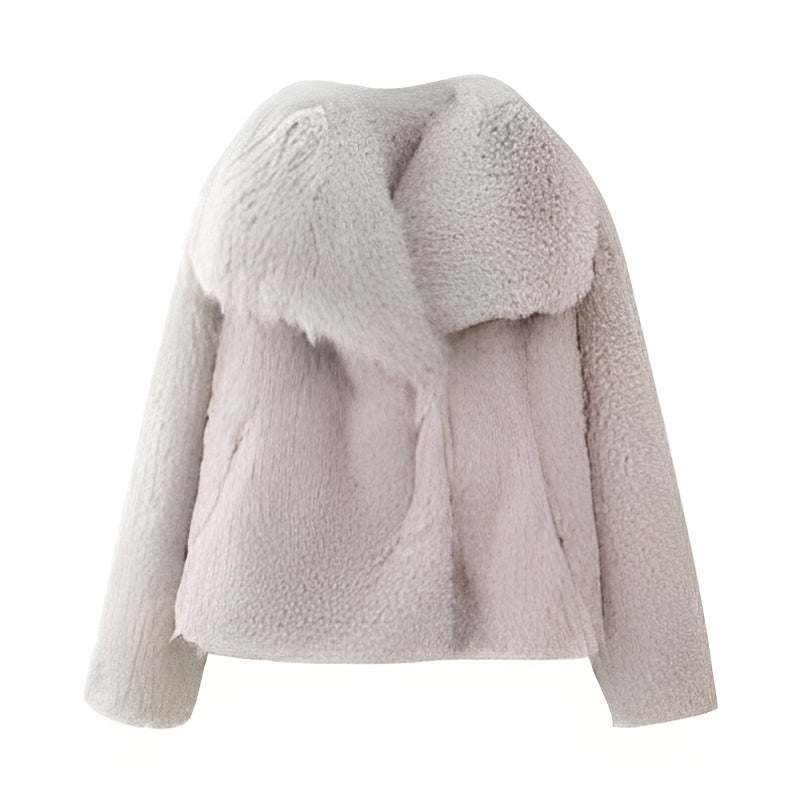 Melany - Elegant synthetic fur coat for women