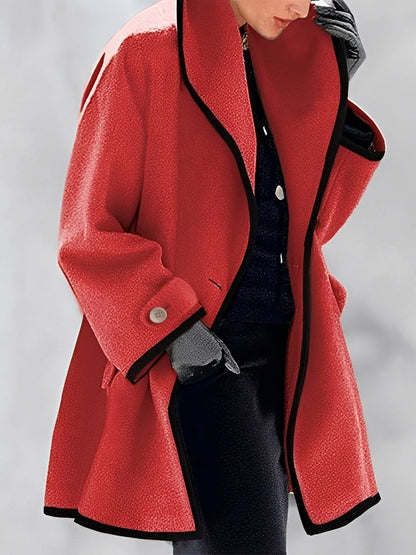 Whitney - Klasyczny długi wełniany płaszcz dla kobiet