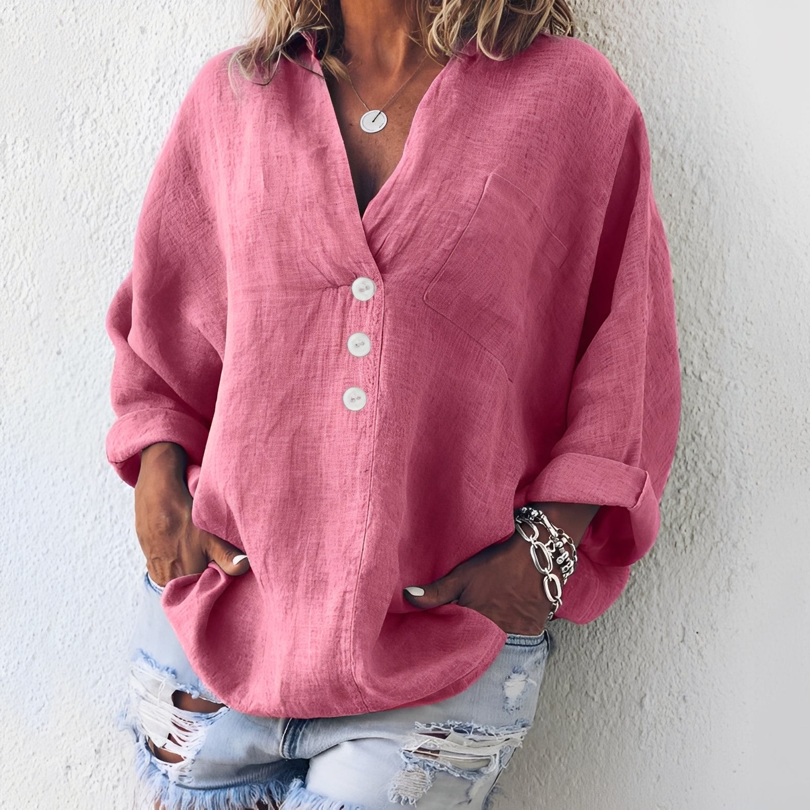 Sandra - Women’s Casual Long-Sleeve Shirt