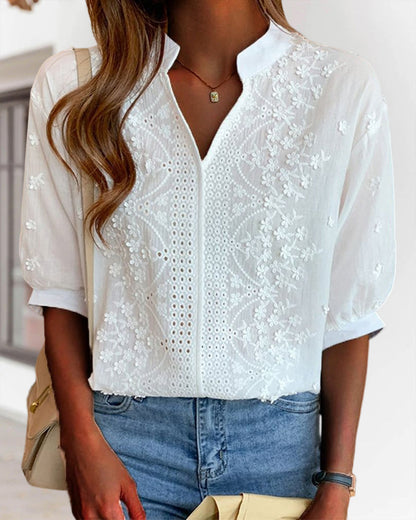 Dina - Elegant Embroidered Blouse
