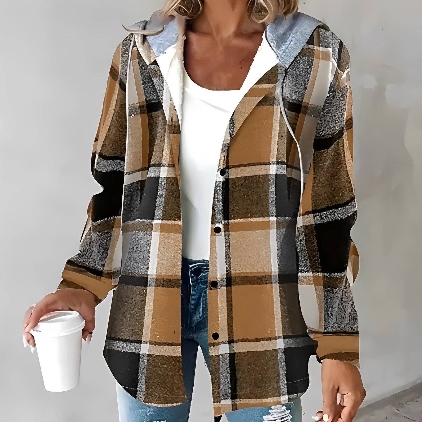 Briana - Casual, warm hooded cardigan for women