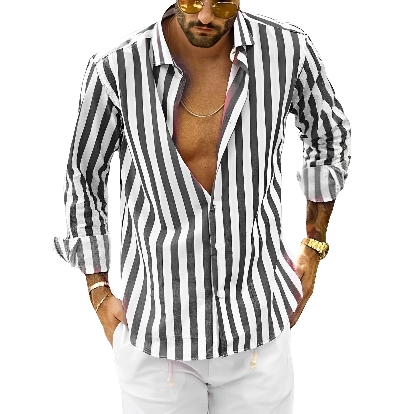 Greyson - Comfortable summer shirt with stripes for men