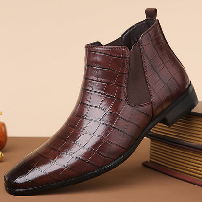 Gladwin - Formal shiny leather ankle boots for men