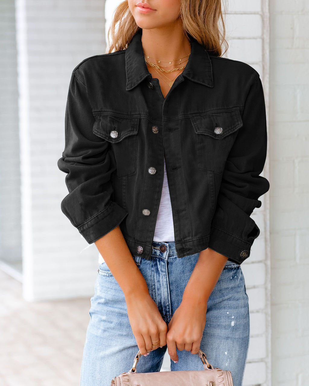 Carolyn - Everyday denim jacket with pockets for women