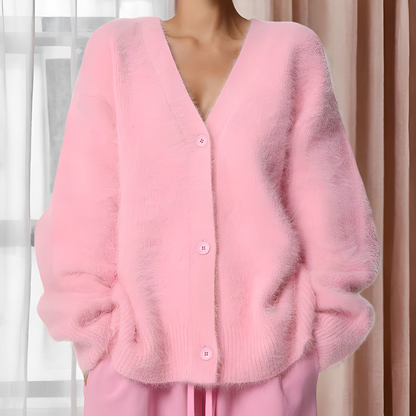 Emberly - Χαλαρός, χαλαρά εφαρμοστός κασμιρένιος πουλόβερ για γυναίκες