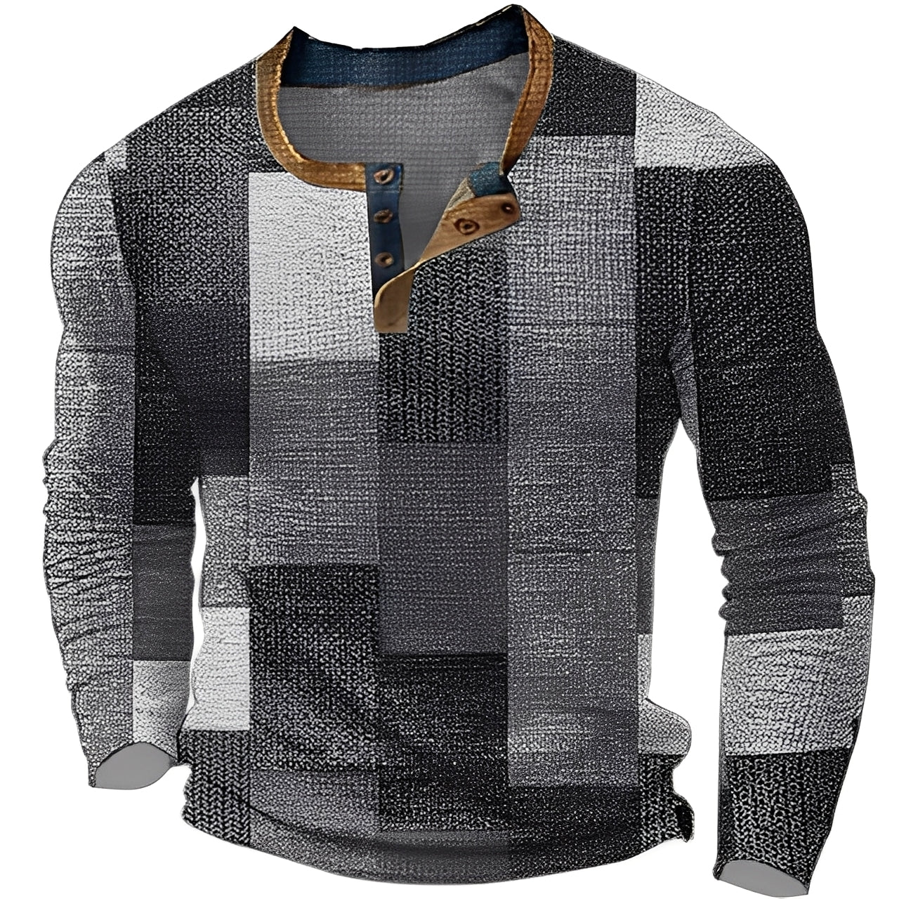 Brennan - Codzienna koszula z długim rękawem z nadrukiem dla mężczyzn