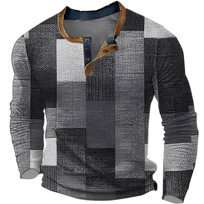 Brennan - Codzienna koszula z długim rękawem z nadrukiem dla mężczyzn