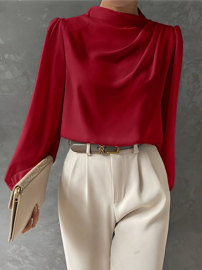 Meghan - Stylish Pleated Satin Blouse for Women