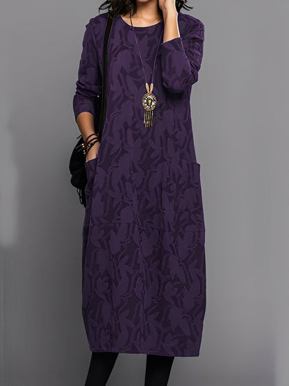Kadence - Stylish long-sleeve dress with pattern for women