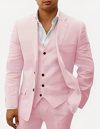 Beckham - Κομψό τριμερές σετ λινό για άνδρες