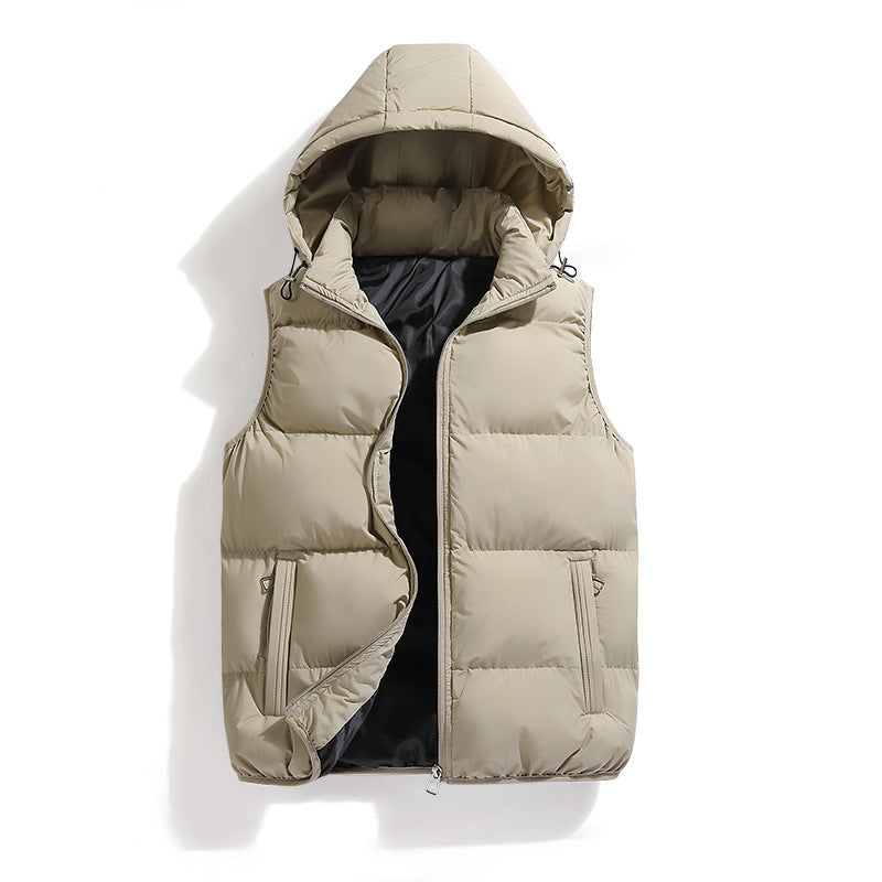 Kenneth - Modern, warm vest with hood for men
