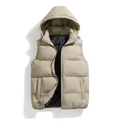 Kenneth - Modern, warm vest with hood for men