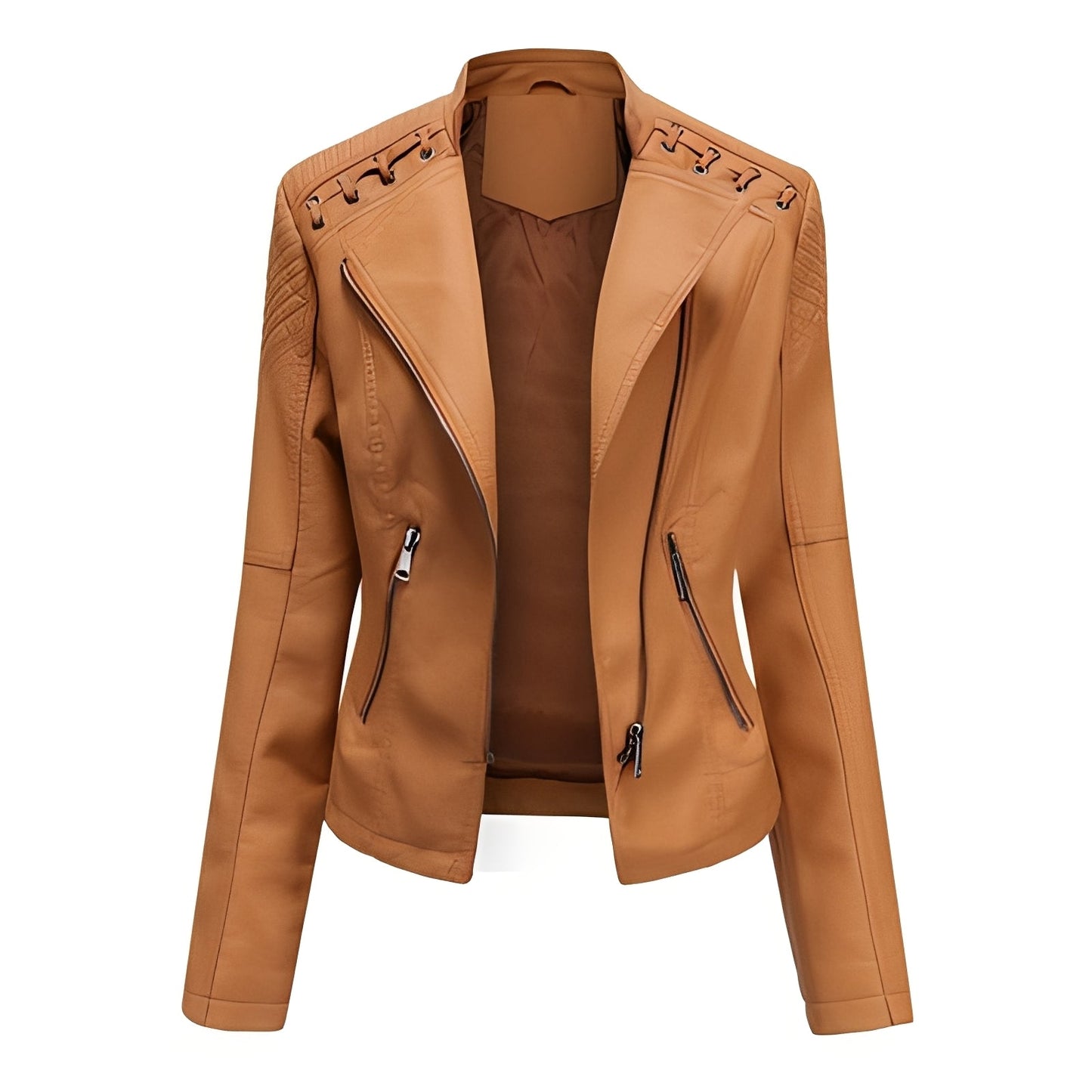 Narelle - Stylish, slim short leather jacket for women