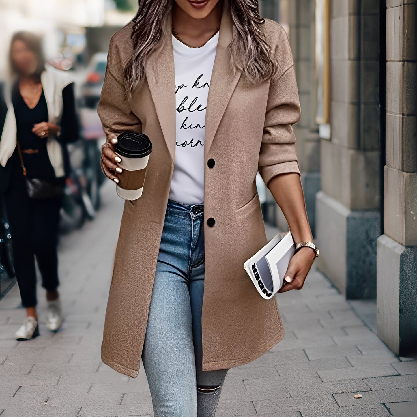 Samantha - Modern, thick woolen cloak for women