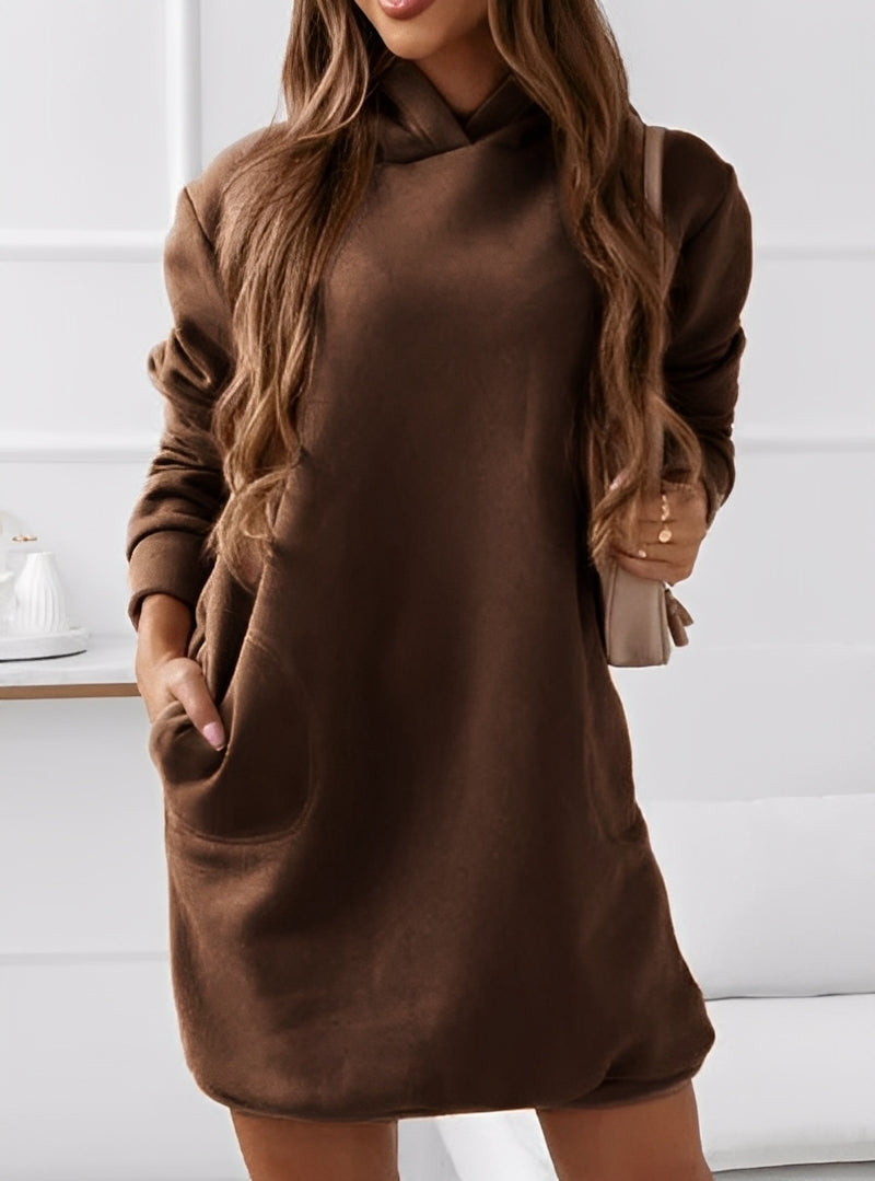 Michaela - Stylish mini dress with hood for women