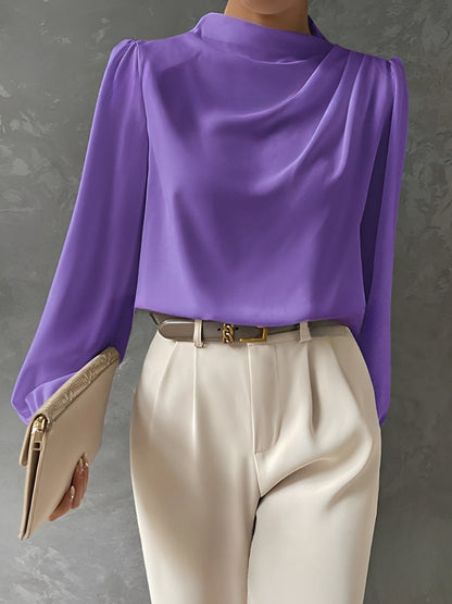 Meghan - Stylish Pleated Satin Blouse for Women