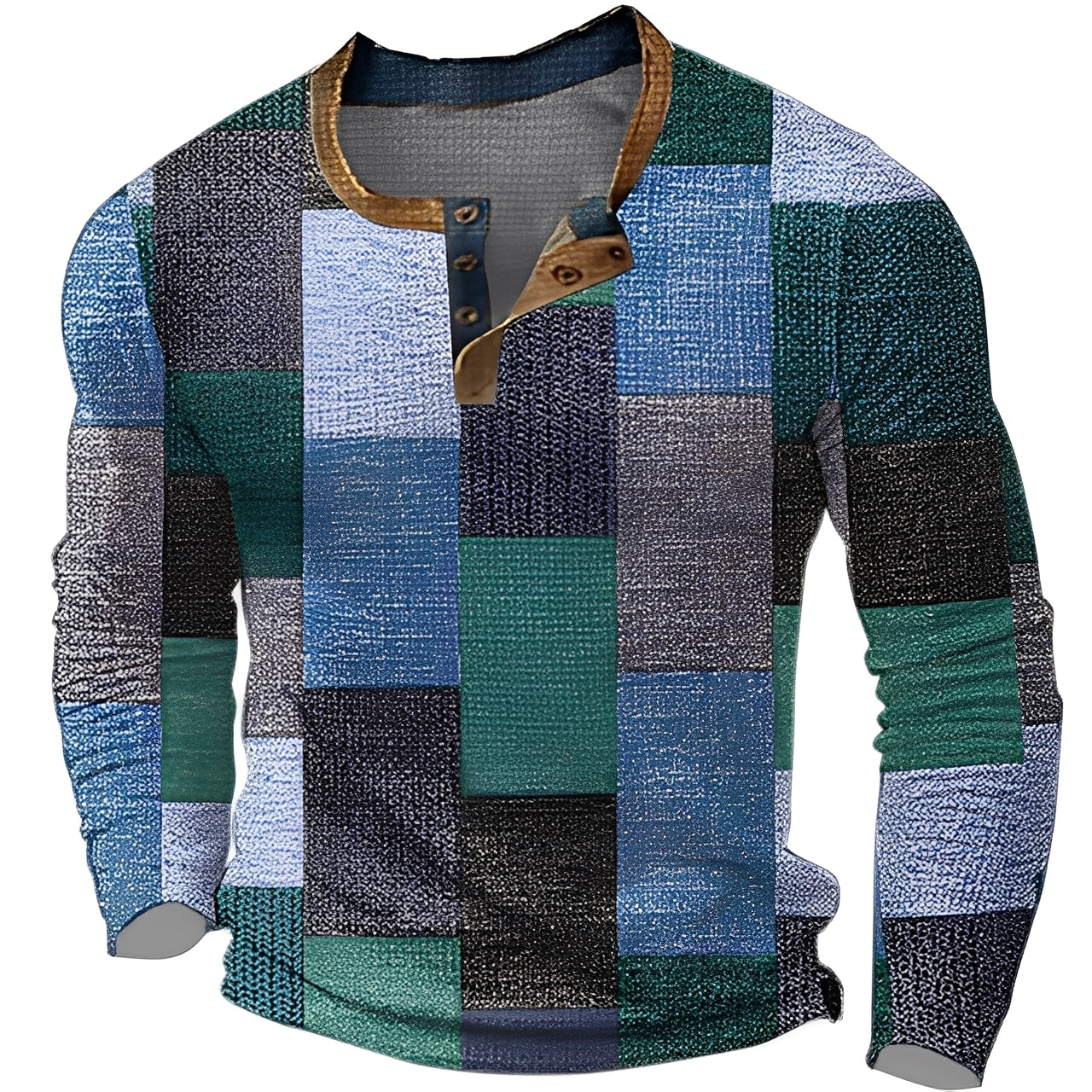 Brennan - Codzienna koszula z długim rękawem z nadrukiem dla mężczyzn