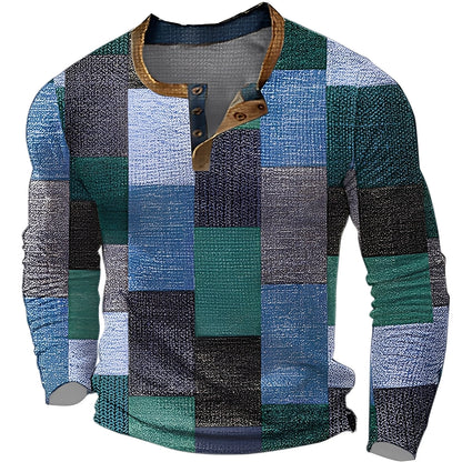 Brennan - Codzienna koszula z długim rękawem z nadrukiem dla mężczyzn