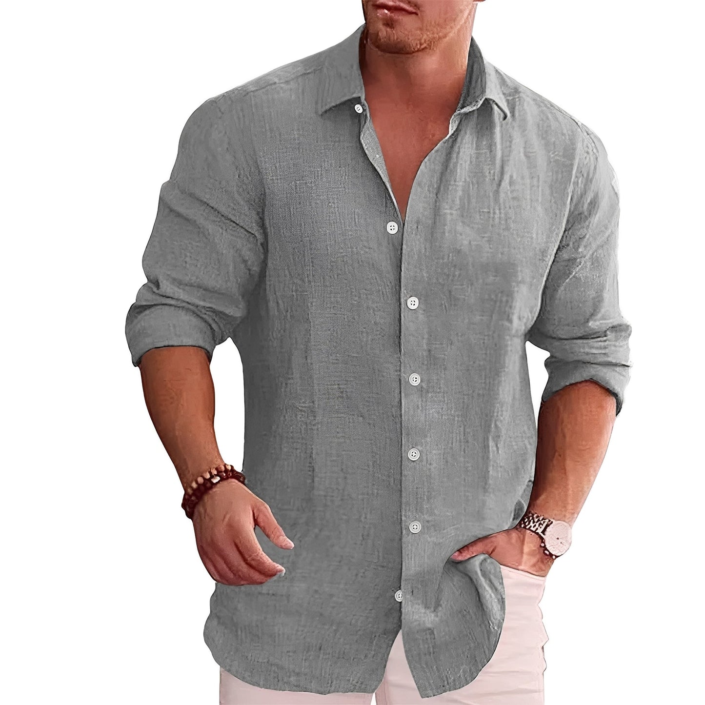 Louis - Casual Long-Sleeve Slim-Fit Shirt for Men