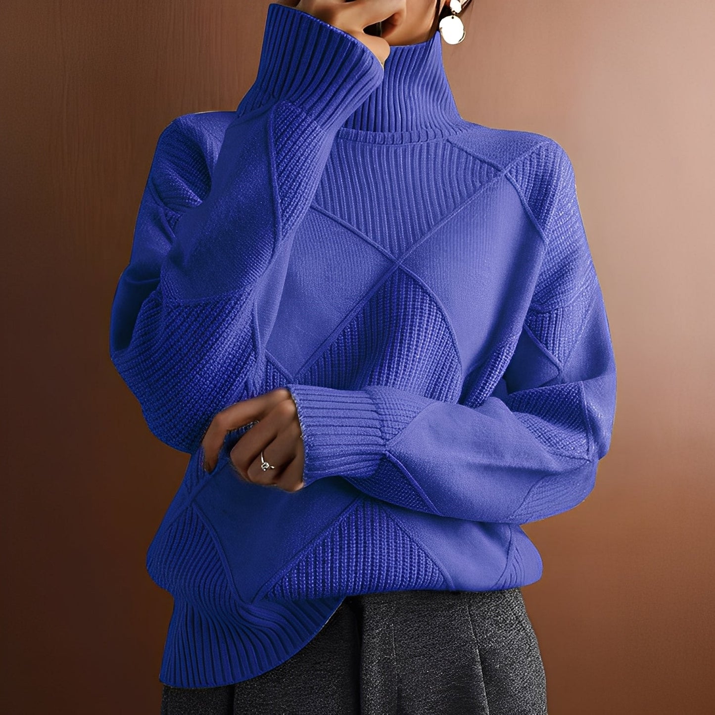 Morgan - Κομψό πουλόβερ με ζιβάγκο από κασμίρ για γυναίκες