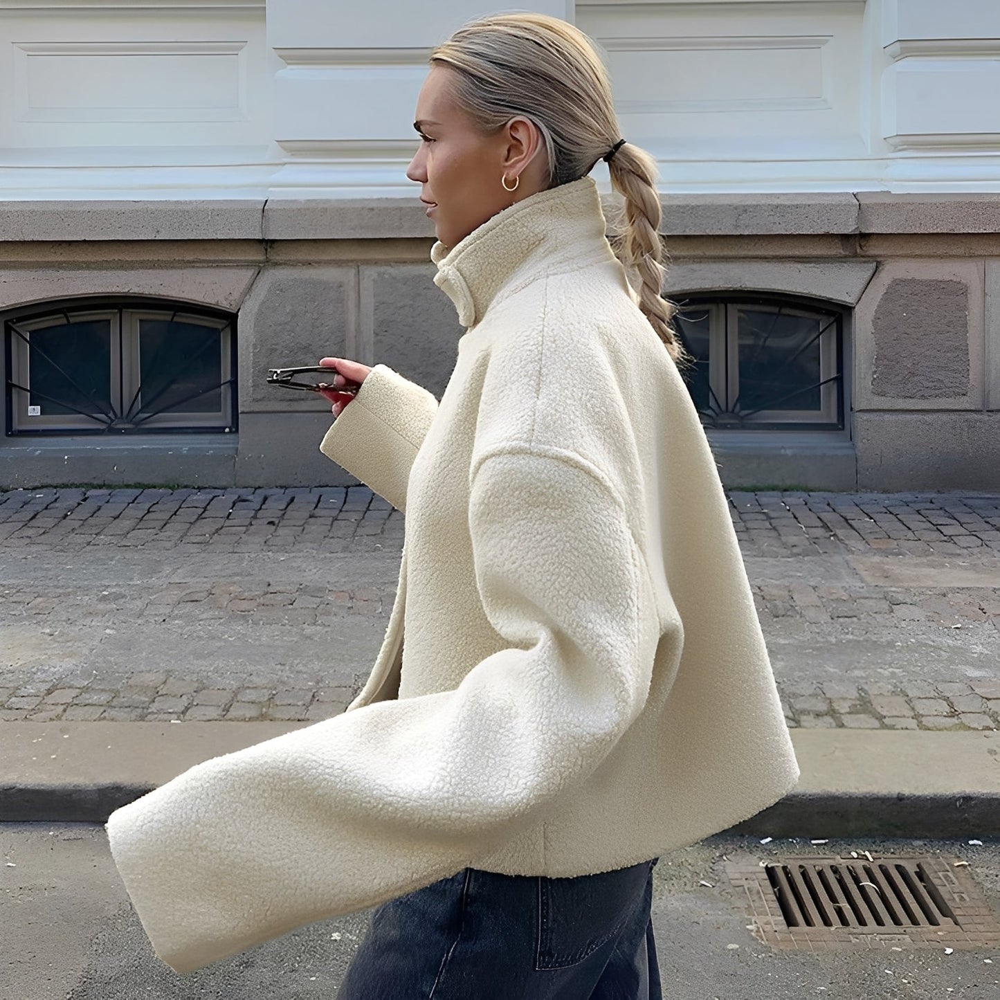 Shania - Μοντέρνο, καθημερινό oversize fleece παλτό για γυναίκες