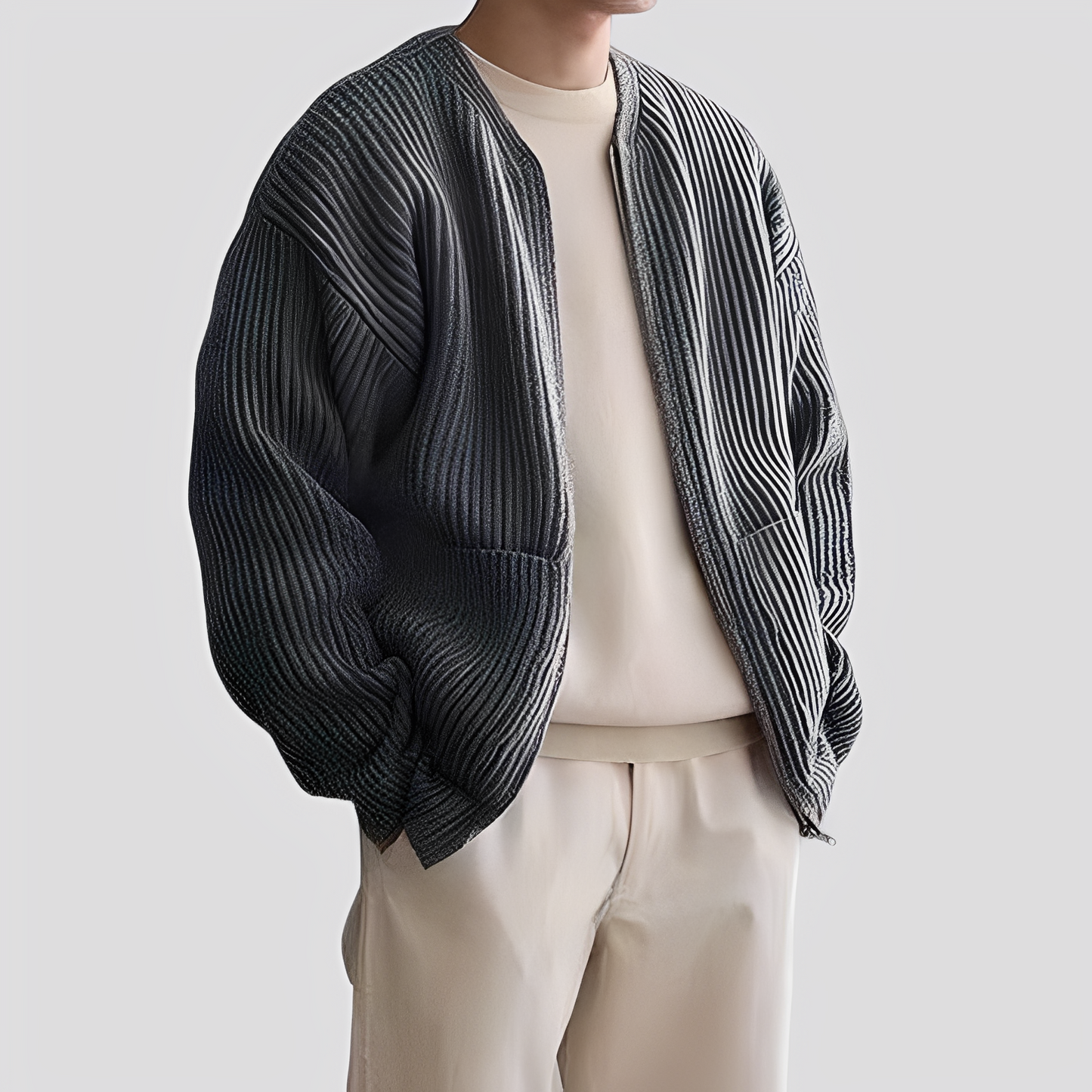 Willy - Χαλαρό πλεγμένο ζακέτα με φερμουάρ για άνδρες