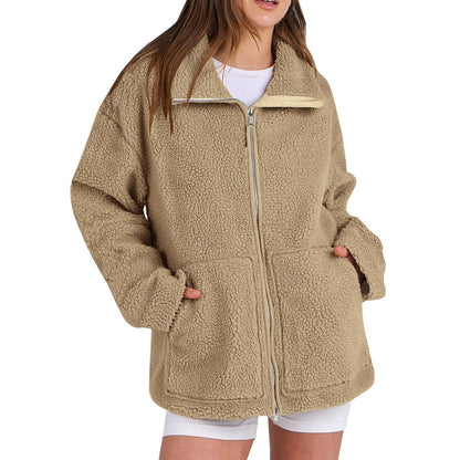 Adamina - Loose Wool Scarf with Turtleneck for Women