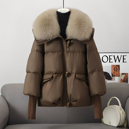 Victoria - elegant windproof jacket with fur for women