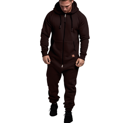 Benson - Relaxed Fleece Jumpsuit with Hood for Men