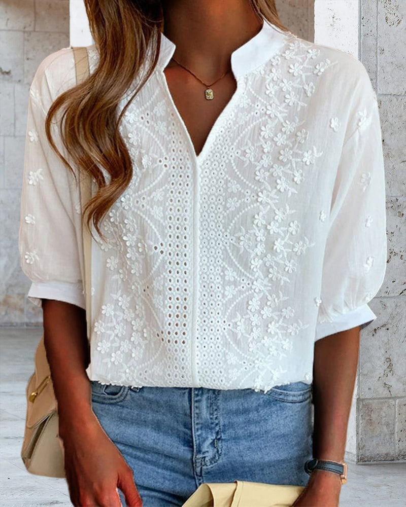 Dina - Elegant Embroidered Blouse
