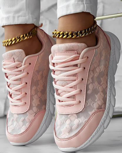 Elisabeth - Comfortable, breathable sneakers with flower pattern for women