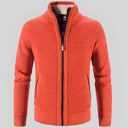 Kelvin - Απλή Πλεκτή Ζακέτα με Φερμουάρ για Άνδρες