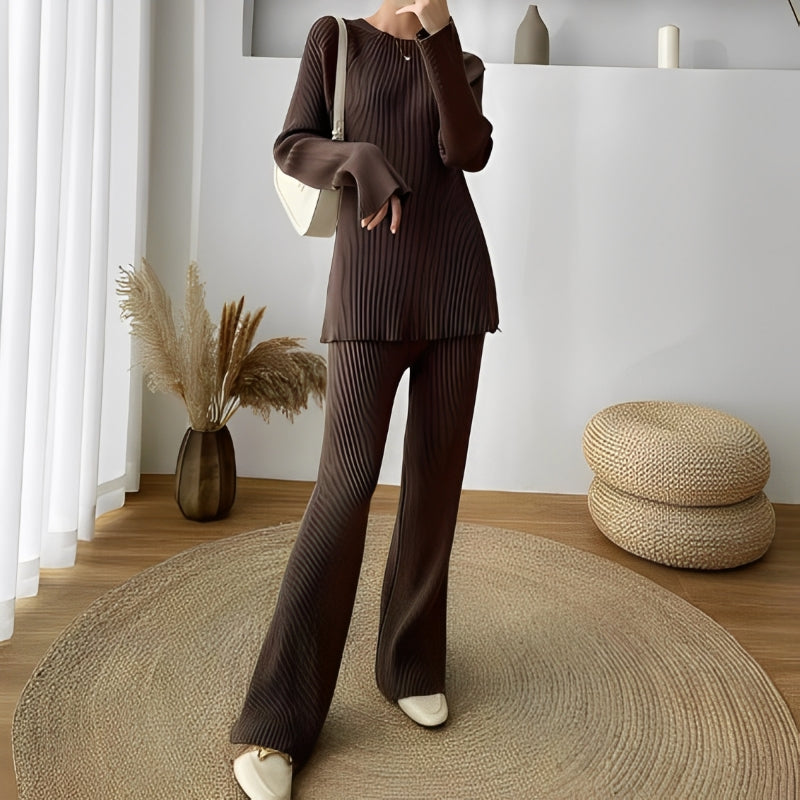 Winona - Εύκολο, χαλαρό πλεκτό σετ ρούχων για γυναίκες