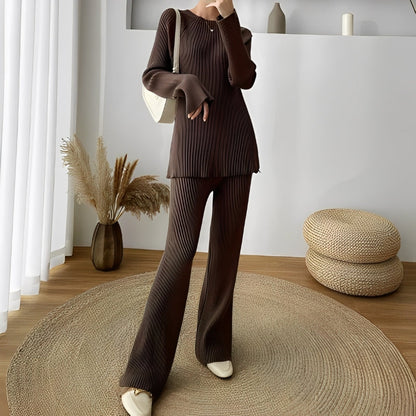 Winona - Εύκολο, χαλαρό πλεκτό σετ ρούχων για γυναίκες