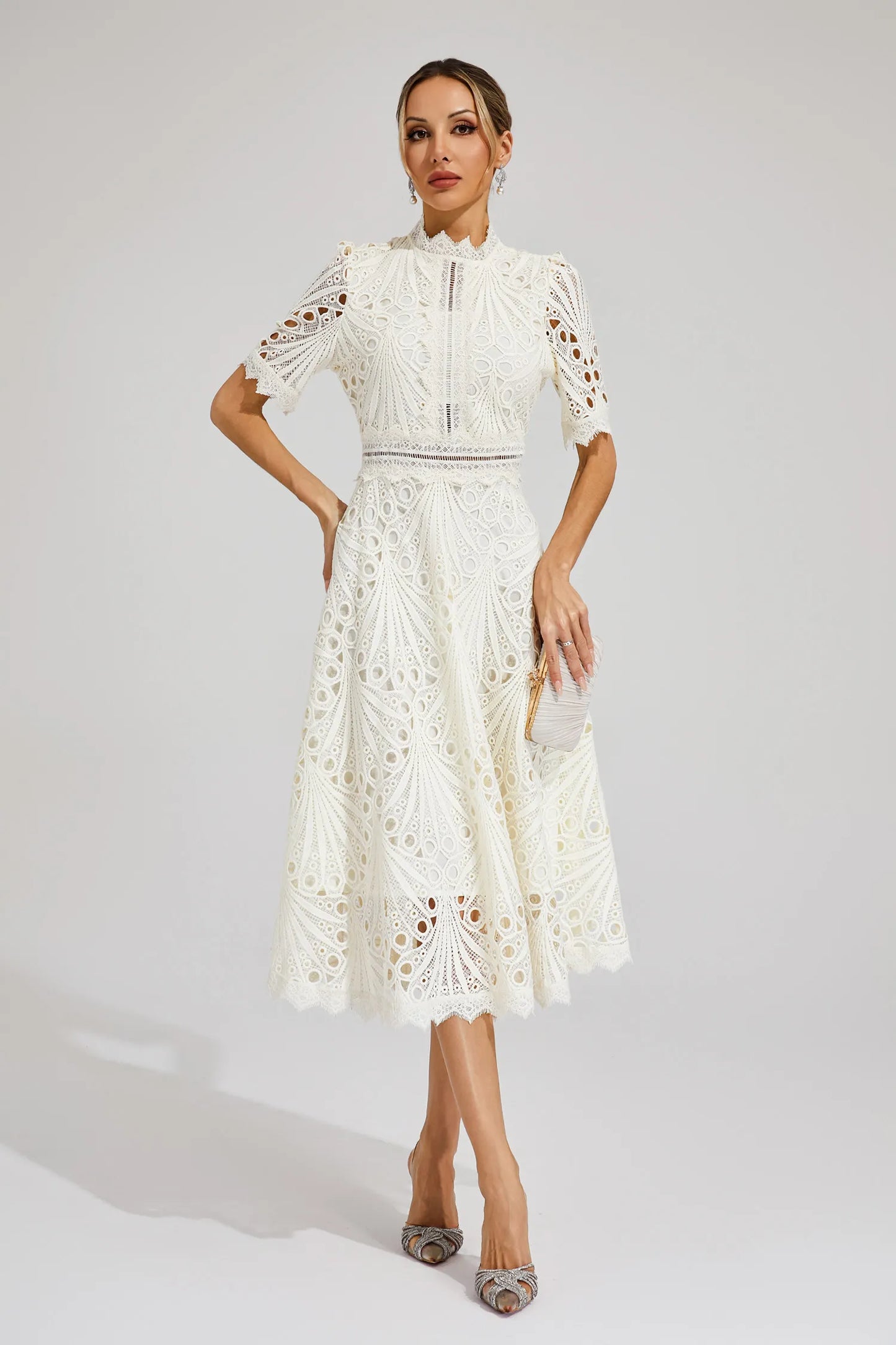 Pierre - Midi dress lace and refinement