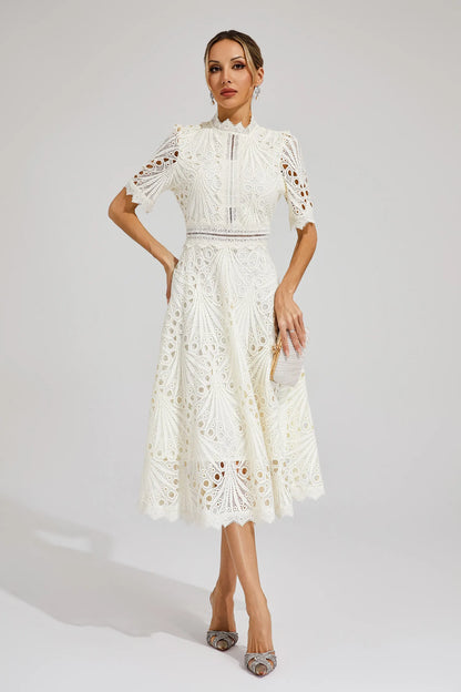 Pierre - Midi dress lace and refinement