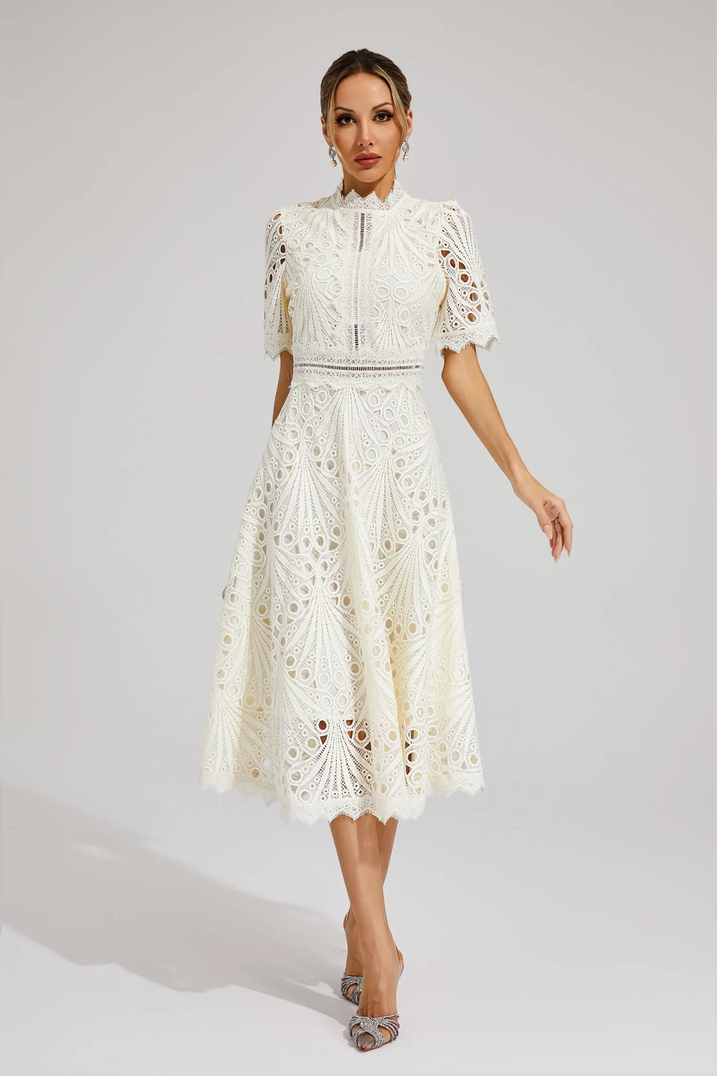 Pierre - Midi dress lace and refinement
