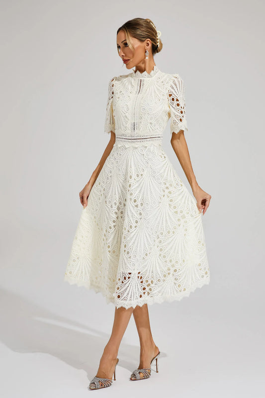Pierre - Midi dress lace and refinement