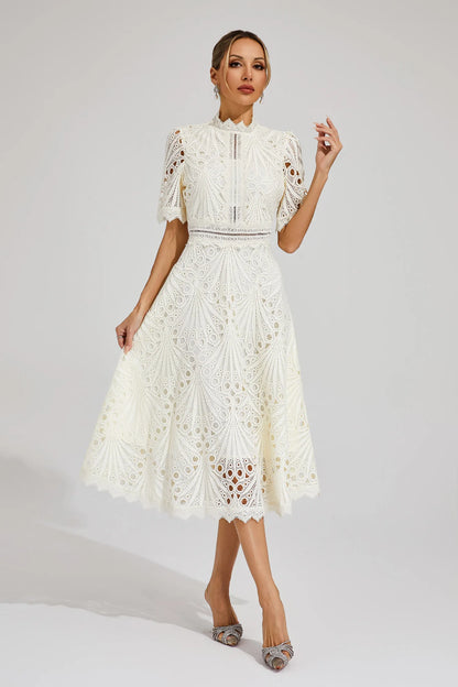 Pierre - Midi dress lace and refinement