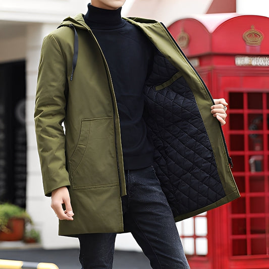 Lucas - Χαλαρό, παχύ, αδιάβροχο μπουφάν με κουκούλα για άνδρες