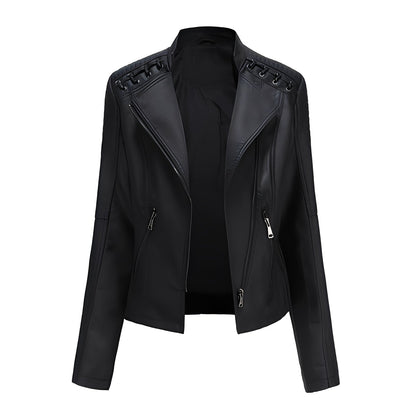 Narelle - Stylish, slim short leather jacket for women