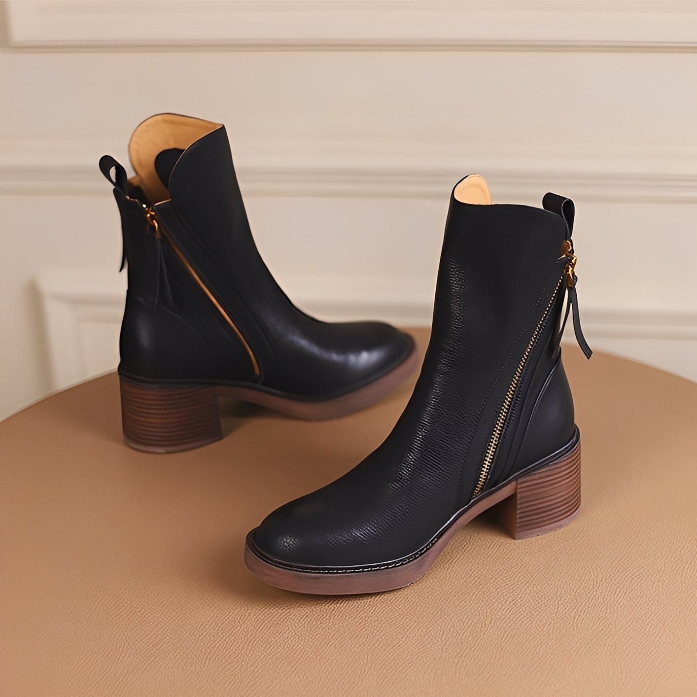 Pamella - Classic leather boots for women